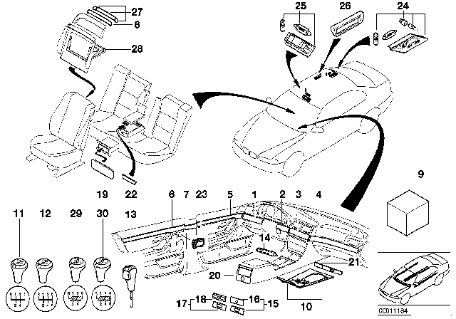 1997 BMW 750iL Individual Yew Wood Club Diagram