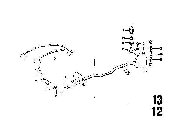 1970 BMW 2800CS Lever-Shaft Assy Diagram