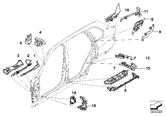 2013 BMW X6 Cavity Shielding, Side Frame Diagram