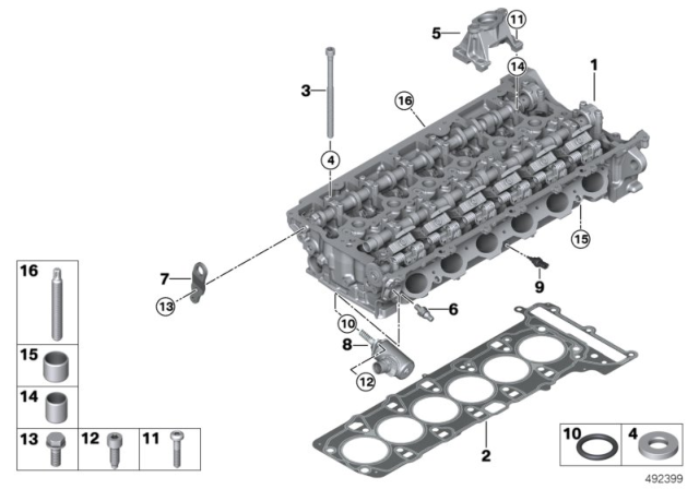 2020 BMW M340i xDrive Cylinder Head / Mounting Parts Diagram