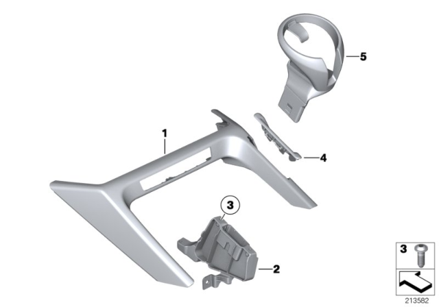 2014 BMW X1 Beverage Holder Retrofit Diagram