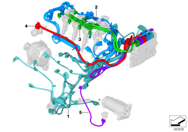 2020 BMW M235i xDrive Gran Coupe Engine Wiring Harness Diagram