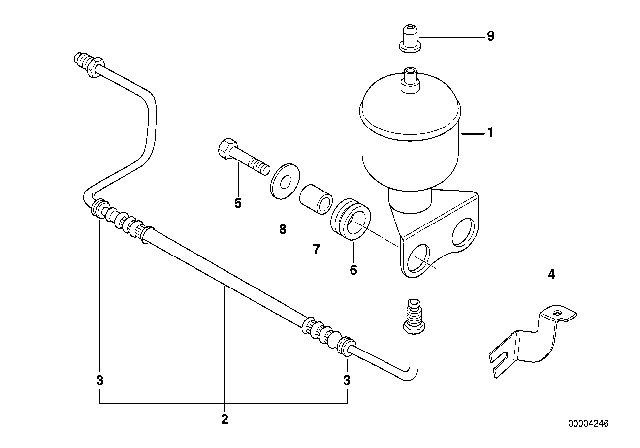 1995 BMW 740iL Pressure Hose Assy Right Diagram for 37131091128