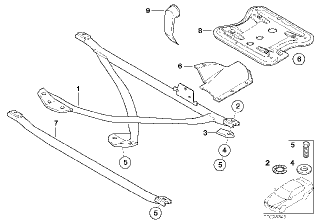 1996 BMW 328i Various Body Parts Diagram