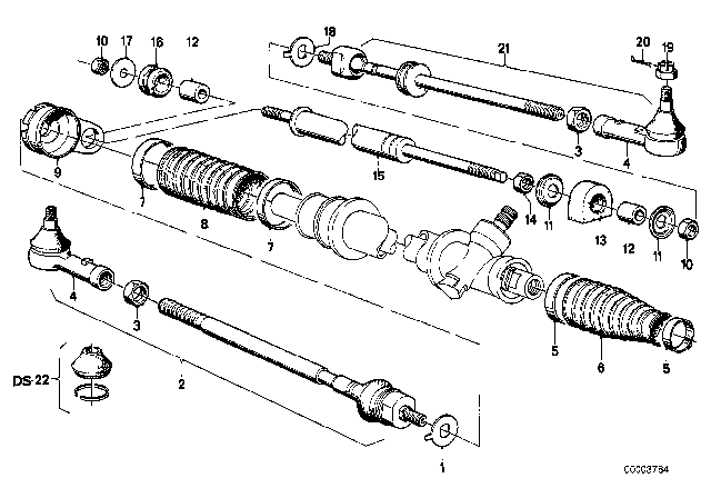 1979 BMW 320i Tie Rod Diagram for 32111115229