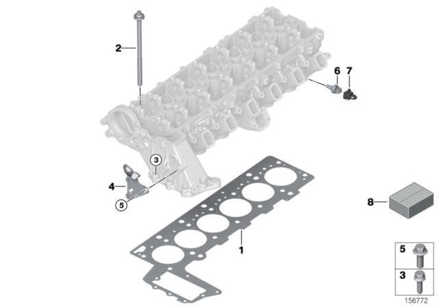 2010 BMW X5 Cylinder Head & Attached Parts Diagram 2