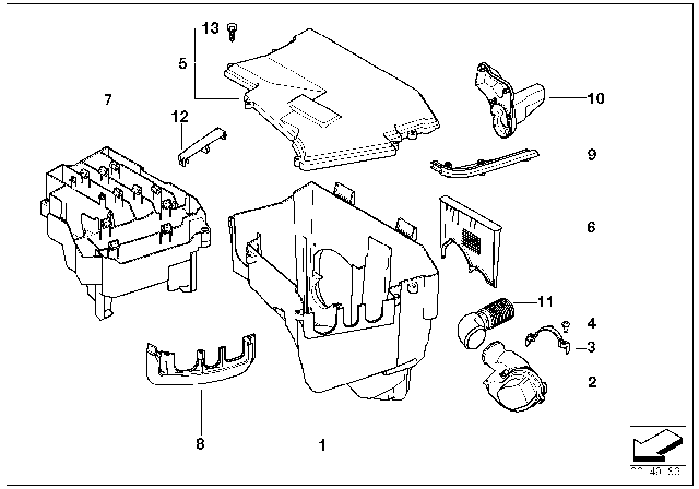 2004 BMW 760i Cover Without Ventilation Diagram for 12907525317