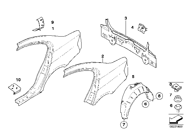 2011 BMW 328i xDrive Rear Side Panel Diagram