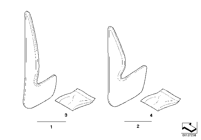 2004 BMW 330xi Set Mud Flaps, Front Diagram for 82169408655