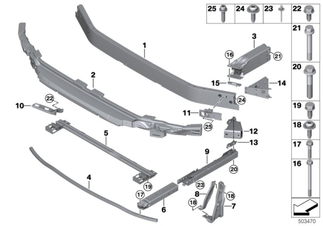 2020 BMW X1 IMPACT ABSORBER, TOP Diagram for 51118493436