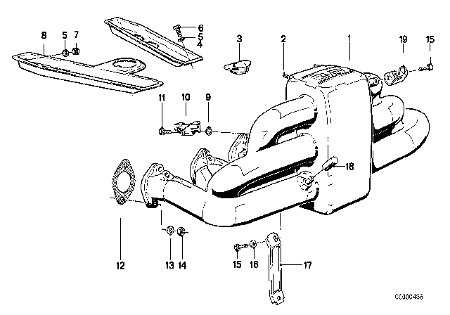 1986 BMW 735i Intake Manifold System Diagram