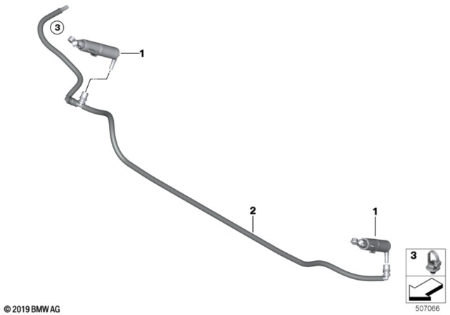 2016 BMW X3 Hose Line, Headlight Cleaning System Diagram for 61677213283