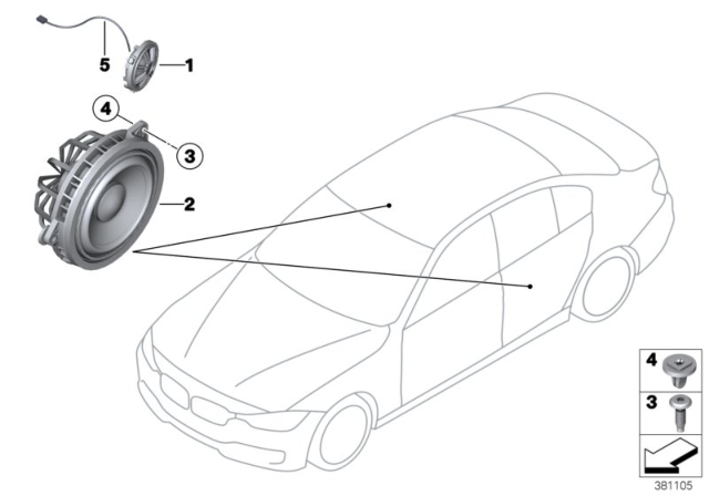 2014 BMW 328i Single Parts For Loudspeaker Diagram 2