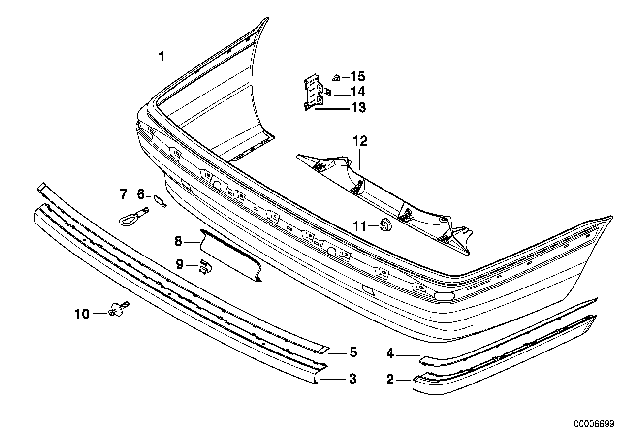 1995 BMW 750iL Covering Center Diagram for 51128125435