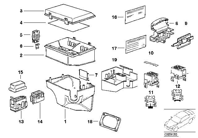 1995 BMW 850CSi Cover Diagram for 61131383273