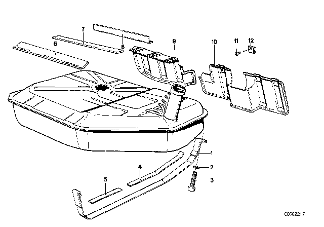 1982 BMW 733i Fuel Tank / Attaching Parts Diagram