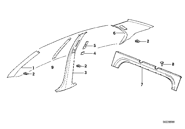 1993 BMW 318i Covering Column-Center Right Diagram for 51438165332