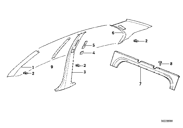 1994 BMW 318is Trim Panel Diagram