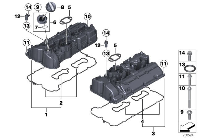 2015 BMW X6 M Cylinder Head Cover Diagram