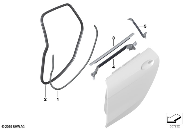 2020 BMW 228i xDrive Gran Coupe Trims And Seals, Door Diagram 2