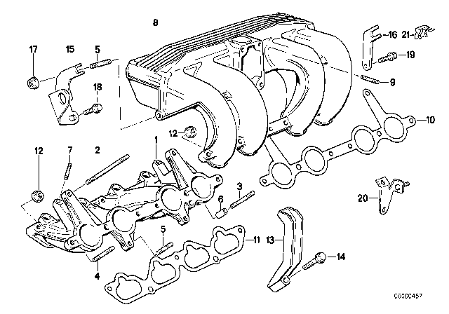 1992 BMW 318i Gasket Asbestos Free Diagram for 11611717761