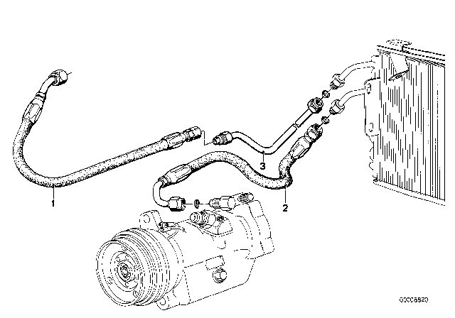 1979 BMW 528i Hose Line Diagram for 64531359148