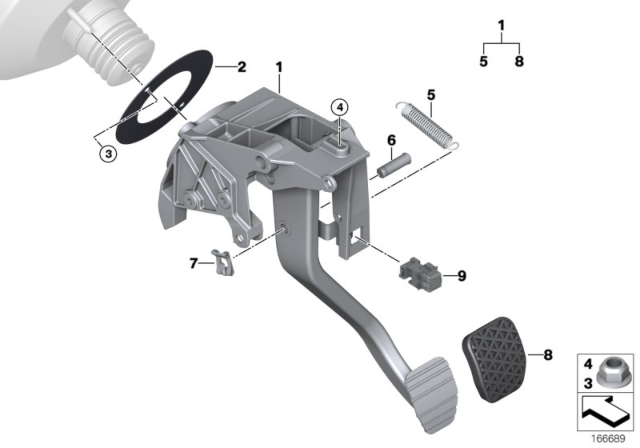 2009 BMW M3 Pedals, Twin-Clutch Gearbox Diagram