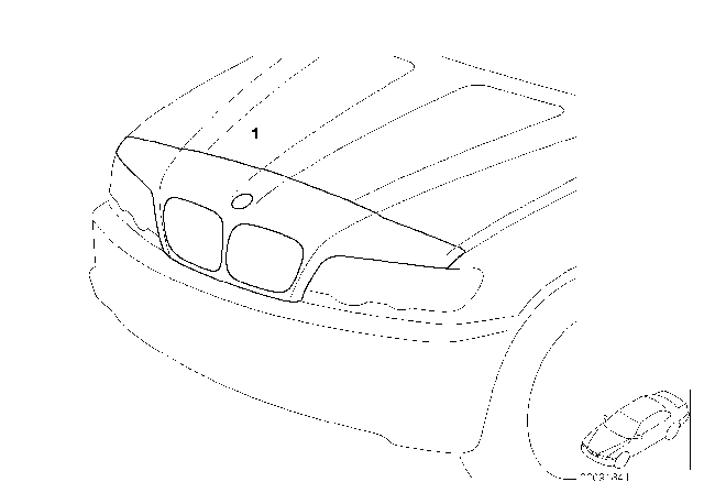 2001 BMW X5 Bonnet Protector Diagram