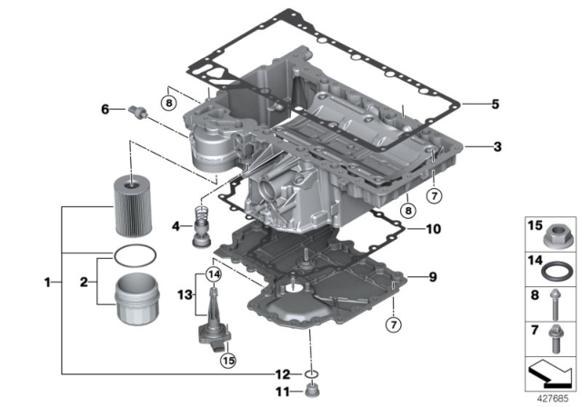 2018 BMW X6 M Oil Pan Diagram for 11137854418