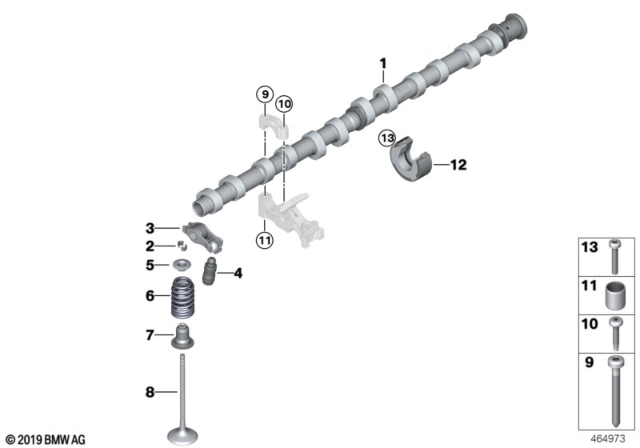 2020 BMW X6 Valve Timing Gear, Camshaft Diagram 1