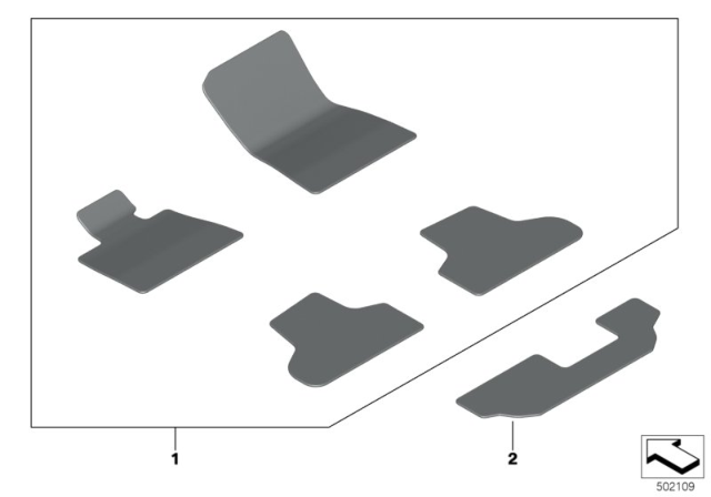 2019 BMW X5 Individual Floor Mats Diagram