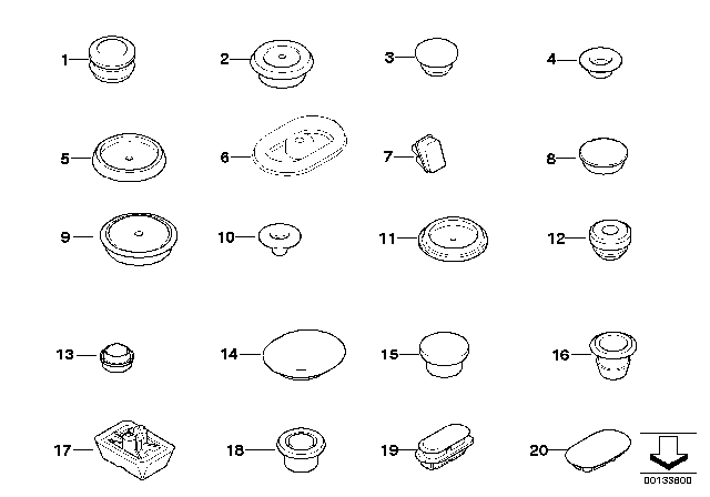 2007 BMW Z4 Sealing Cap/Plug Diagram