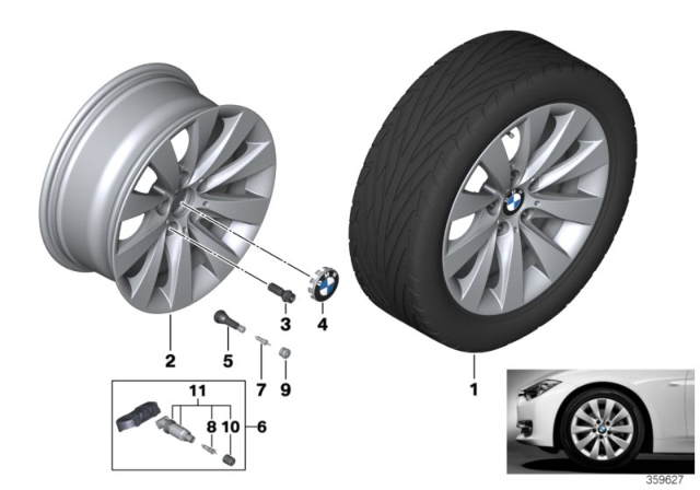 2014 BMW 328i BMW LA Wheel, V-Spoke Diagram 6