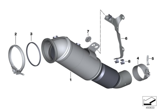 2020 BMW 540i Engine - Compartment Catalytic Converter Diagram