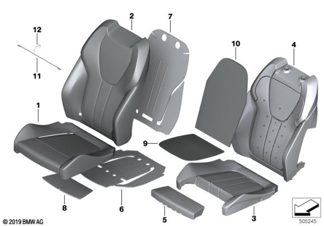 2020 BMW X6 LEATHER COVER SPORT BACKREST Diagram for 52108493336