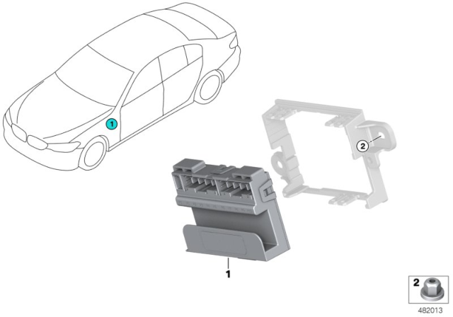 2018 BMW 540i xDrive Ethernet Switch Box Diagram for 61356992175