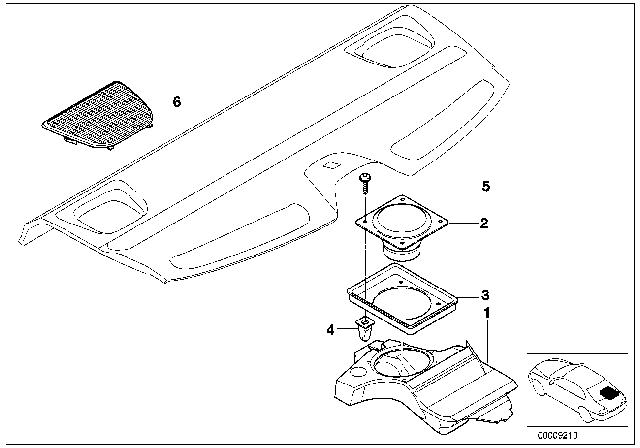 2002 BMW 525i Single Parts For HIFI System Diagram 2