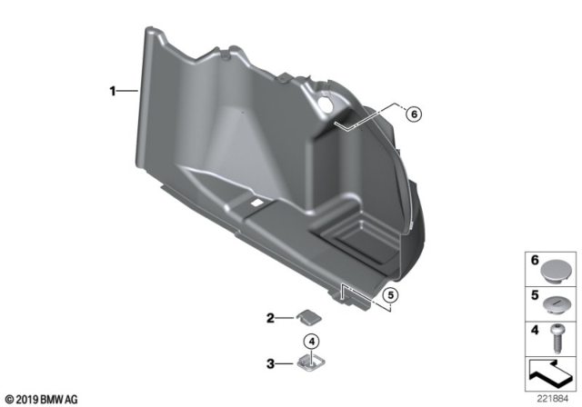 2009 BMW 650i Trim Panel, Luggage Compartment Diagram