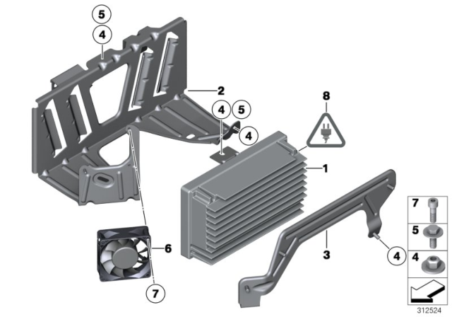 2015 BMW M6 Top-Hifi System Amplifier Diagram for 65126818788