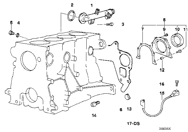 1995 BMW 318ti Engine Block & Mounting Parts Diagram 2