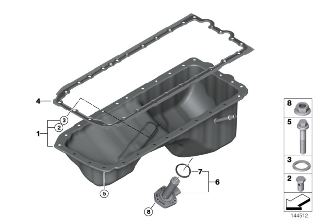 2008 BMW 328i Oil Pan Diagram 1