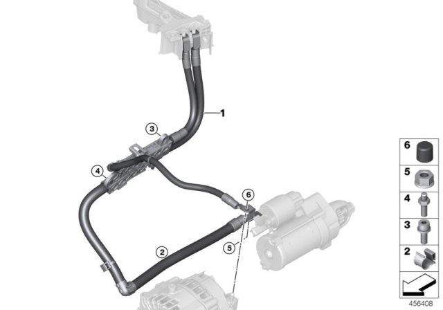 2018 BMW 750i Cable Alternator-Starter-Base B Diagram for 12428657327
