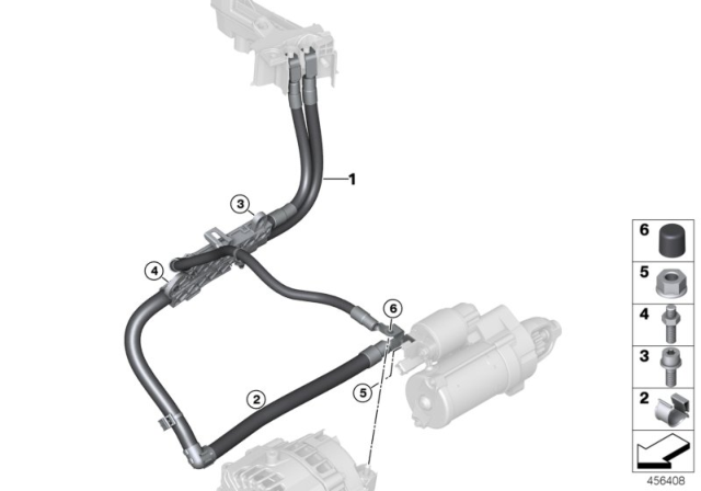 2018 BMW Alpina B7 Starter Cable / Alternator Cable Diagram