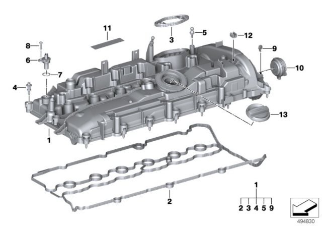 2020 BMW 840i Gran Coupe Cylinder Head Cover / Mounting Parts Diagram