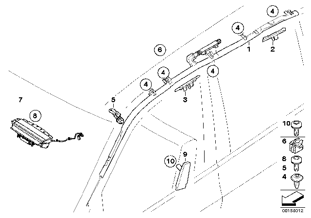 2010 BMW X6 Air Bag Diagram