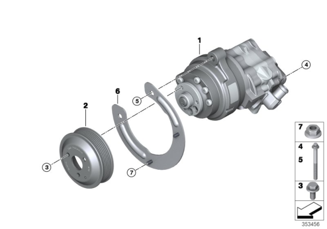 2016 BMW X6 Power Steering Pump Diagram