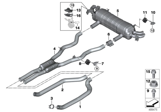 2020 BMW M850i xDrive Gran Coupe Bracket For Rear Silencer, Left Diagram for 18308599159