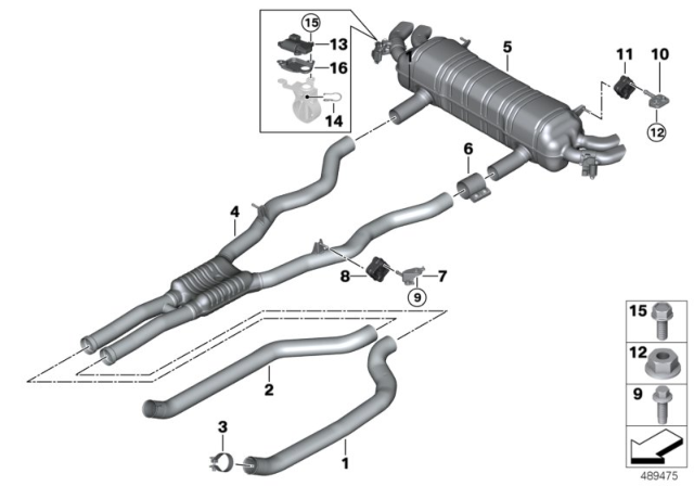 2020 BMW M850i xDrive Gran Coupe REAR MUFFLER WITH EXHAUST FL Diagram for 18308482536