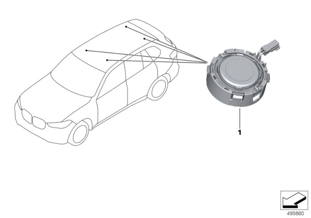 2020 BMW X6 SPEAKER HIGH END SOUND SYSTE Diagram for 65132622509