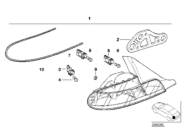 1997 BMW Z3 Bulb Socket Diagram for 63218386158